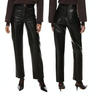 NWT Aritzia Wilfred The Melina Vegan Leather Pants in Black Sz 8, 34" inseam